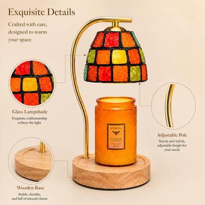 Wood • Gold • Stained Grid